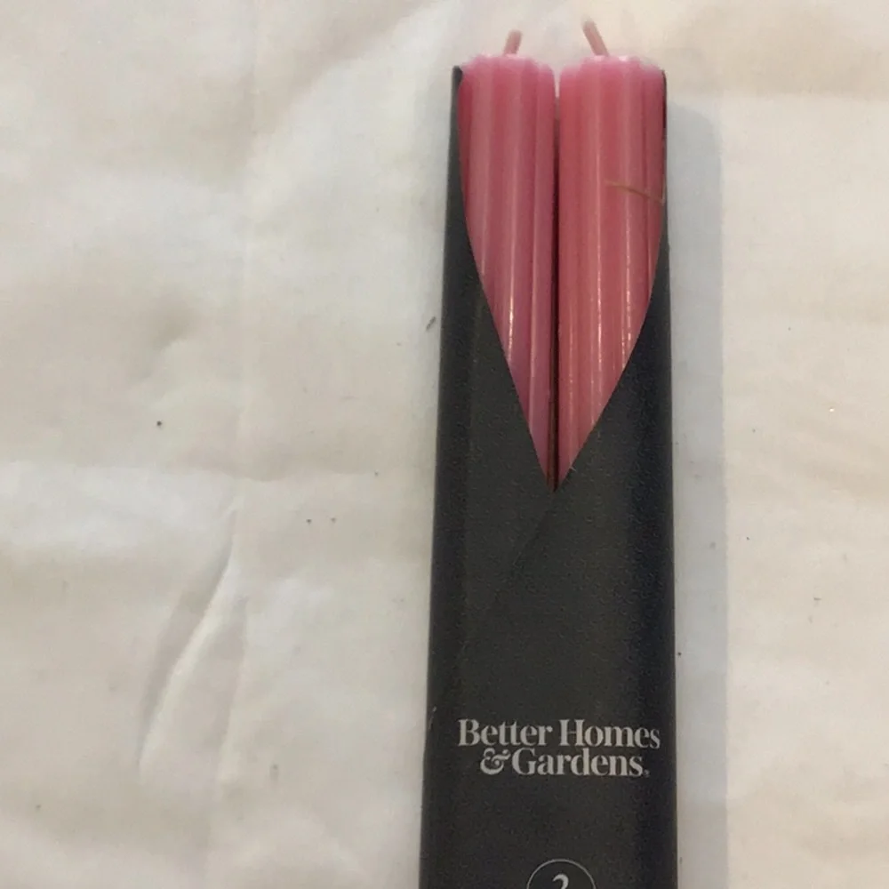 Better Homes And Gardens Dusty Rose Taper Candles - Pack of 2 unscented ribbed